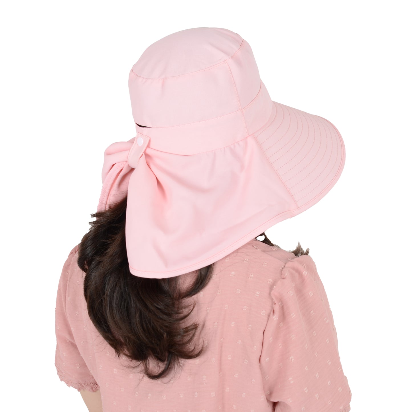 Women Ponytail Sun Hat Wide Brim Sun Hat with Flap Packable Adjustable Summer Beach Hat