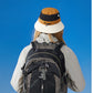 Outdoor Patchwork Bucket Hat Adjustable Chin Strap Breathable Wide Brim for Hiking Camping Travel