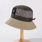 Outdoor Patchwork Bucket Hat Adjustable Chin Strap Breathable Wide Brim for Hiking Camping Travel