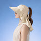 Womens Wide Brim Sun Hat UV Protection Flap Design with Back Bow Detail and Adjustable Chin Strap