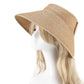Women's Wide Brim Visor Hat with Bow Detail Adjustable Velcro Closure for Beach or Outdoor Protection