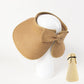Women's Wide Brim Visor Hat with Bow Detail Adjustable Velcro Closure for Beach or Outdoor Protection