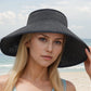Women's Wide Brim Visor Hat with Bow Detail Adjustable Velcro Closure for Beach or Outdoor Protection