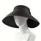 Women's Wide Brim Visor Hat with Bow Detail Adjustable Velcro Closure for Beach or Outdoor Protection