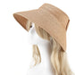 Women's Wide Brim Visor Hat with Bow Detail Adjustable Velcro Closure for Beach or Outdoor Protection