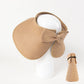Women's Wide Brim Visor Hat with Bow Detail Adjustable Velcro Closure for Beach or Outdoor Protection