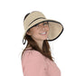 Womens Roll Up Straw Sun Visor Wide Brim Bow Detail Adjustable UV Protection Packable Summer Hat