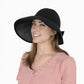 Womens Roll Up Straw Sun Visor Wide Brim Bow Detail Adjustable UV Protection Packable Summer Hat
