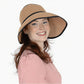 Womens Roll Up Straw Sun Visor Wide Brim Bow Detail Adjustable UV Protection Packable Summer Hat