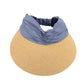 Womens Straw Sun Visor Wide Brim Adjustable Elastic Band Lightweight Summer Hat