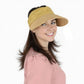 Womens Straw Sun Visor Wide Brim Adjustable Elastic Band Lightweight Summer Hat