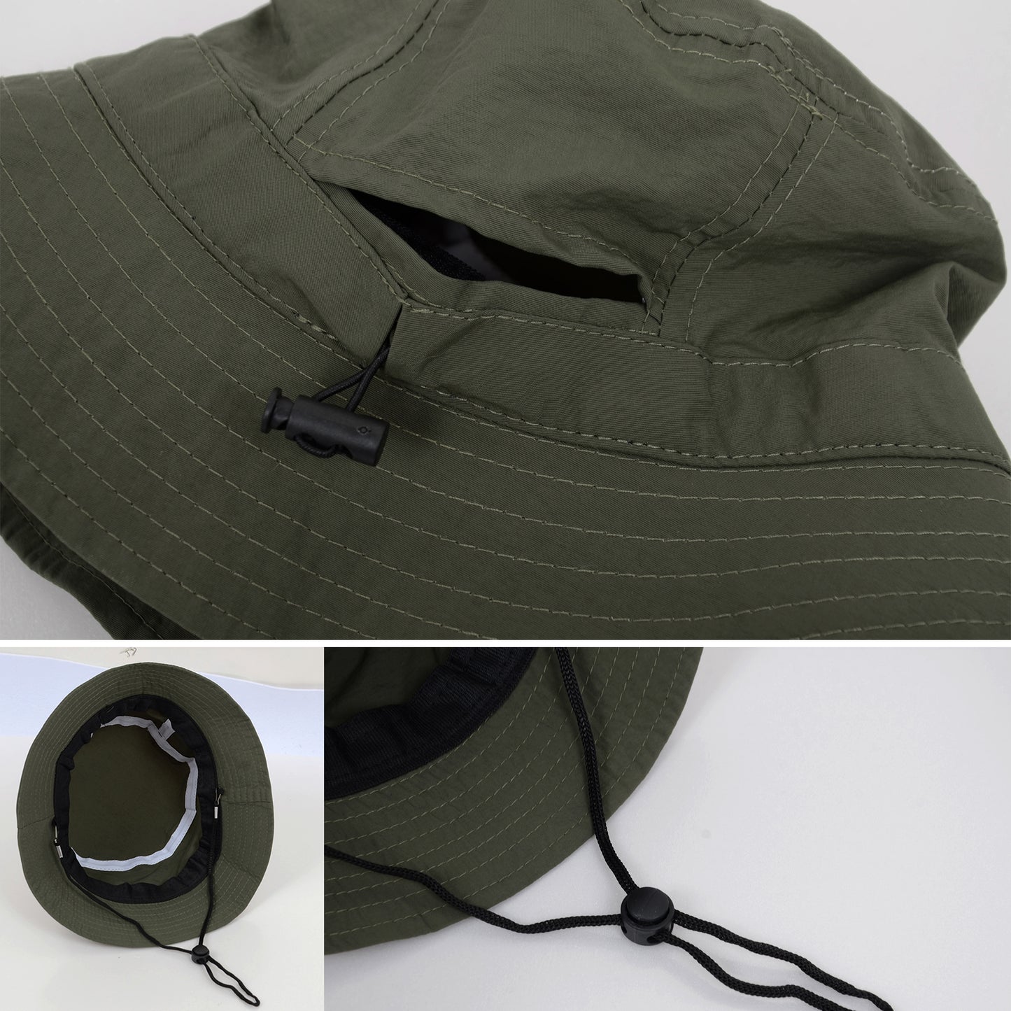 Bucket Hat Wide Brim UV Protection Lightweight Packable Outdoor Sun Hat with Adjustable Chin Strap