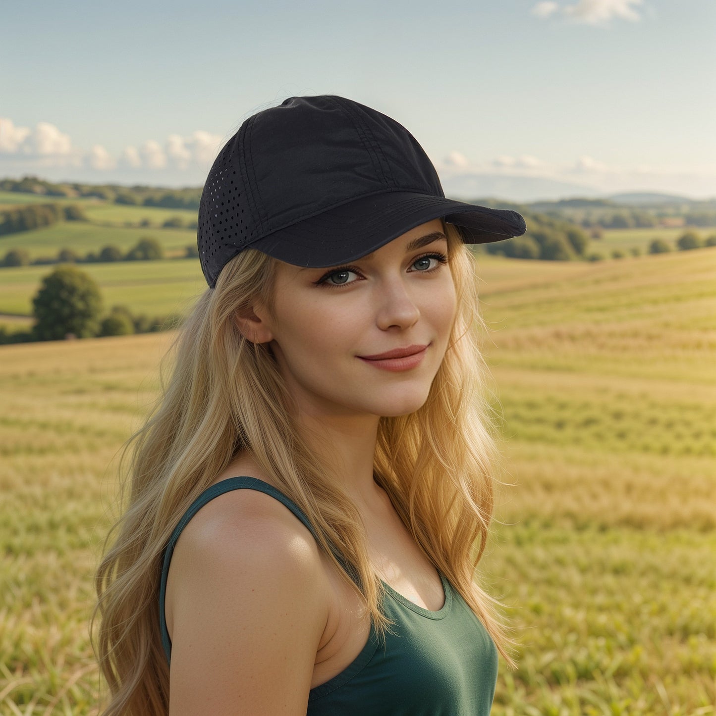 Women's Perforated Sports Baseball Cap Stylish Anti-UV Sun Protection Hat