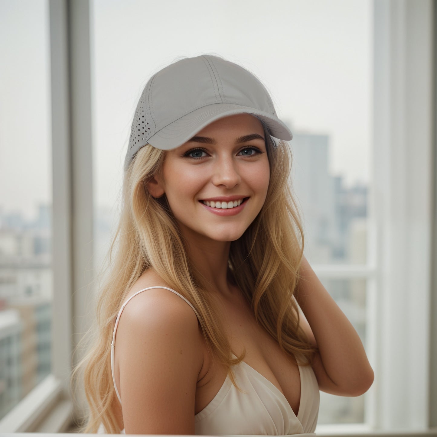 Women's Perforated Sports Baseball Cap Stylish Anti-UV Sun Protection Hat