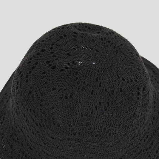 Women's Crocheted Bucket Hat Foldable Breathable Sun Protection