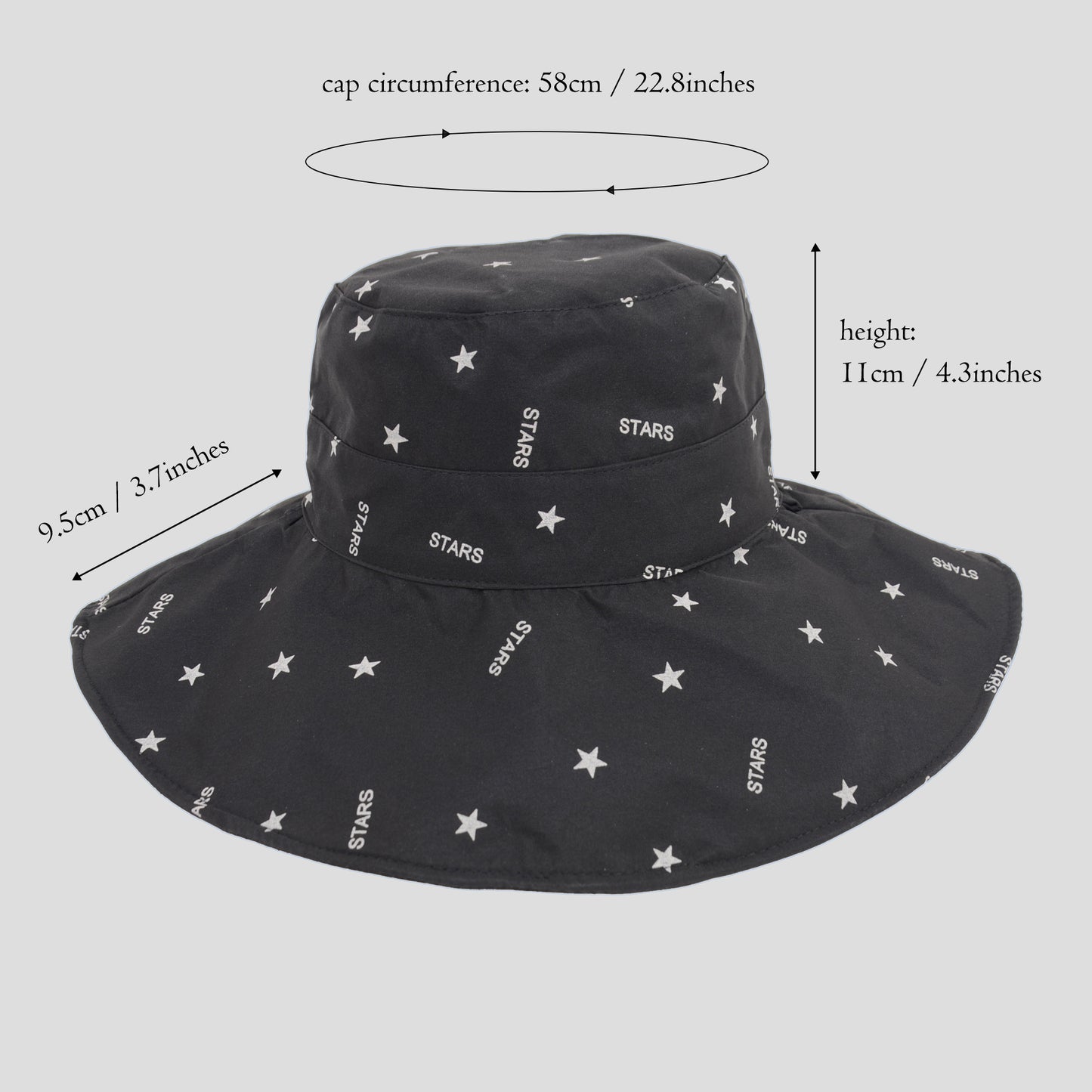 Women's Star Print Bucket Hats Reversible Anti-UV Hat