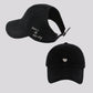 Women's Embroidered Baseball Cap Large Bun Half Hollow Top Soft Cotton Trucker Hat