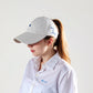 Women's Embroidered Baseball Cap Large Bun Half Hollow Top Soft Cotton Trucker Hat