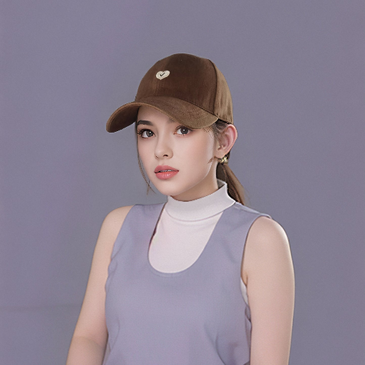 Women's Embroidered Baseball Cap Low Bun Large Head Circumference Soft Cotton Trucker Hat