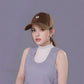 Women's Embroidered Baseball Cap Low Bun Large Head Circumference Soft Cotton Trucker Hat