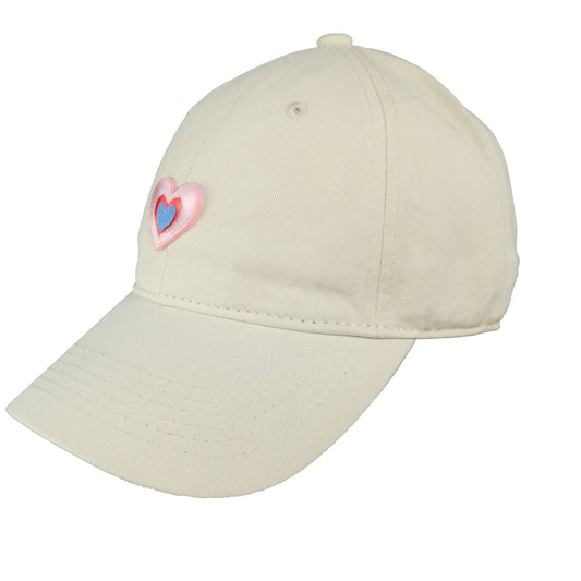 Women's Heart Embroidered Baseball Cap Low Bun Soft Cotton Trucker Hat