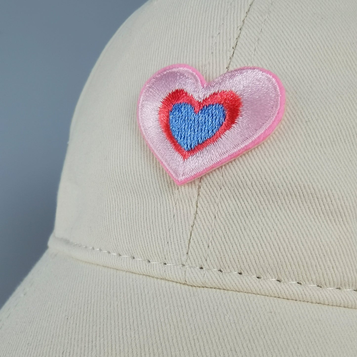 Women's Heart Embroidered Baseball Cap Low Bun Soft Cotton Trucker Hat