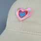 Women's Heart Embroidered Baseball Cap Low Bun Soft Cotton Trucker Hat