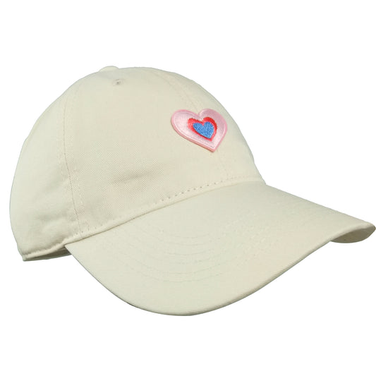Women's Heart Embroidered Baseball Cap Low Bun Soft Cotton Trucker Hat