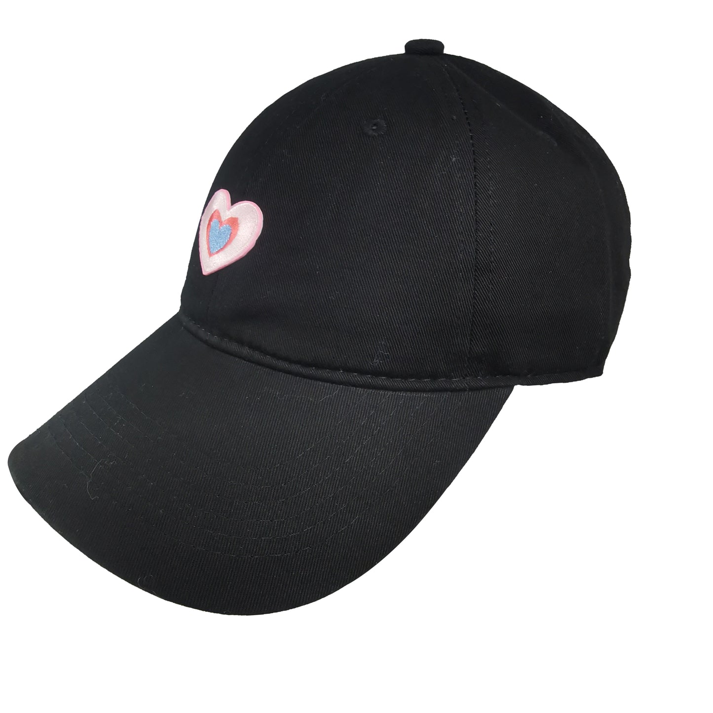 Women's Heart Embroidered Baseball Cap Low Bun Soft Cotton Trucker Hat
