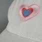 Women's Heart Embroidered Baseball Cap Low Bun Soft Cotton Trucker Hat
