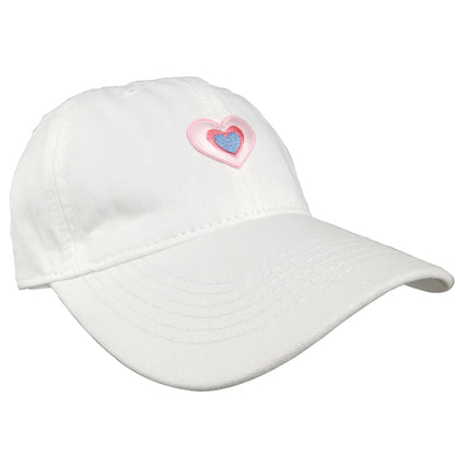 Women's Heart Embroidered Baseball Cap Low Bun Soft Cotton Trucker Hat