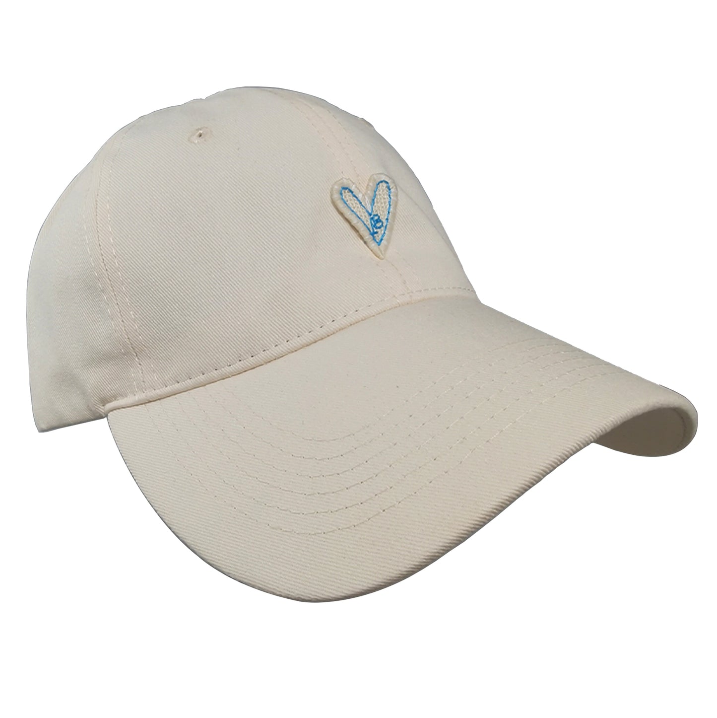 Women's Heart Embroidered Baseball Cap Low Bun Soft Cotton Trucker Hat