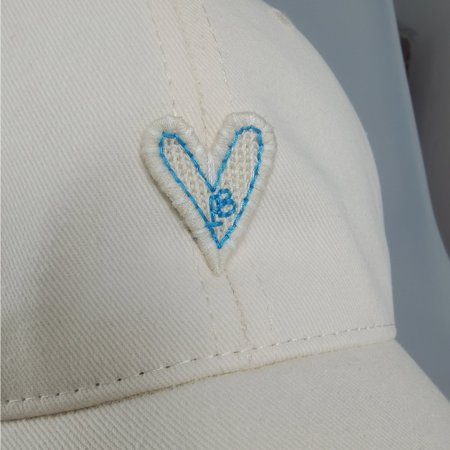 Women's Heart Embroidered Baseball Cap Low Bun Soft Cotton Trucker Hat