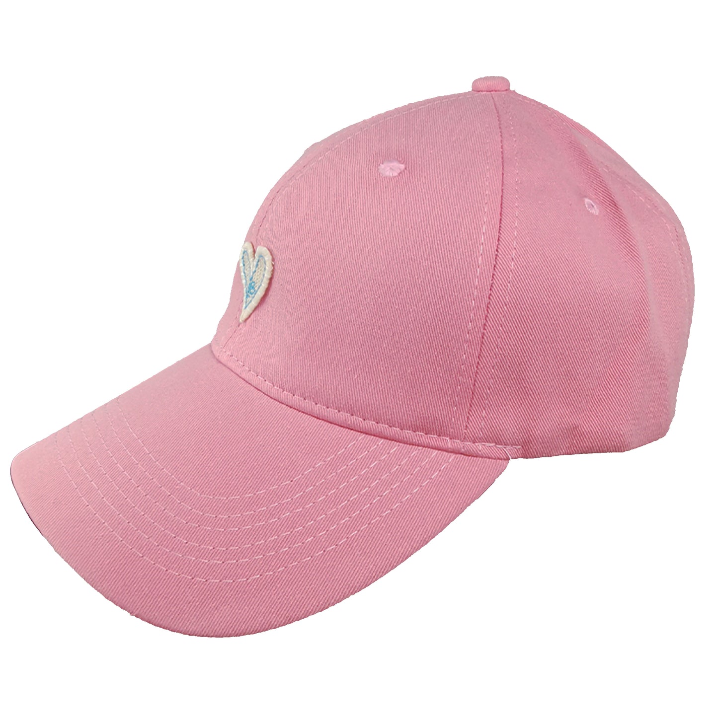Women's Heart Embroidered Baseball Cap Low Bun Soft Cotton Trucker Hat