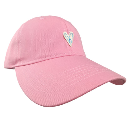 Women's Heart Embroidered Baseball Cap Low Bun Soft Cotton Trucker Hat