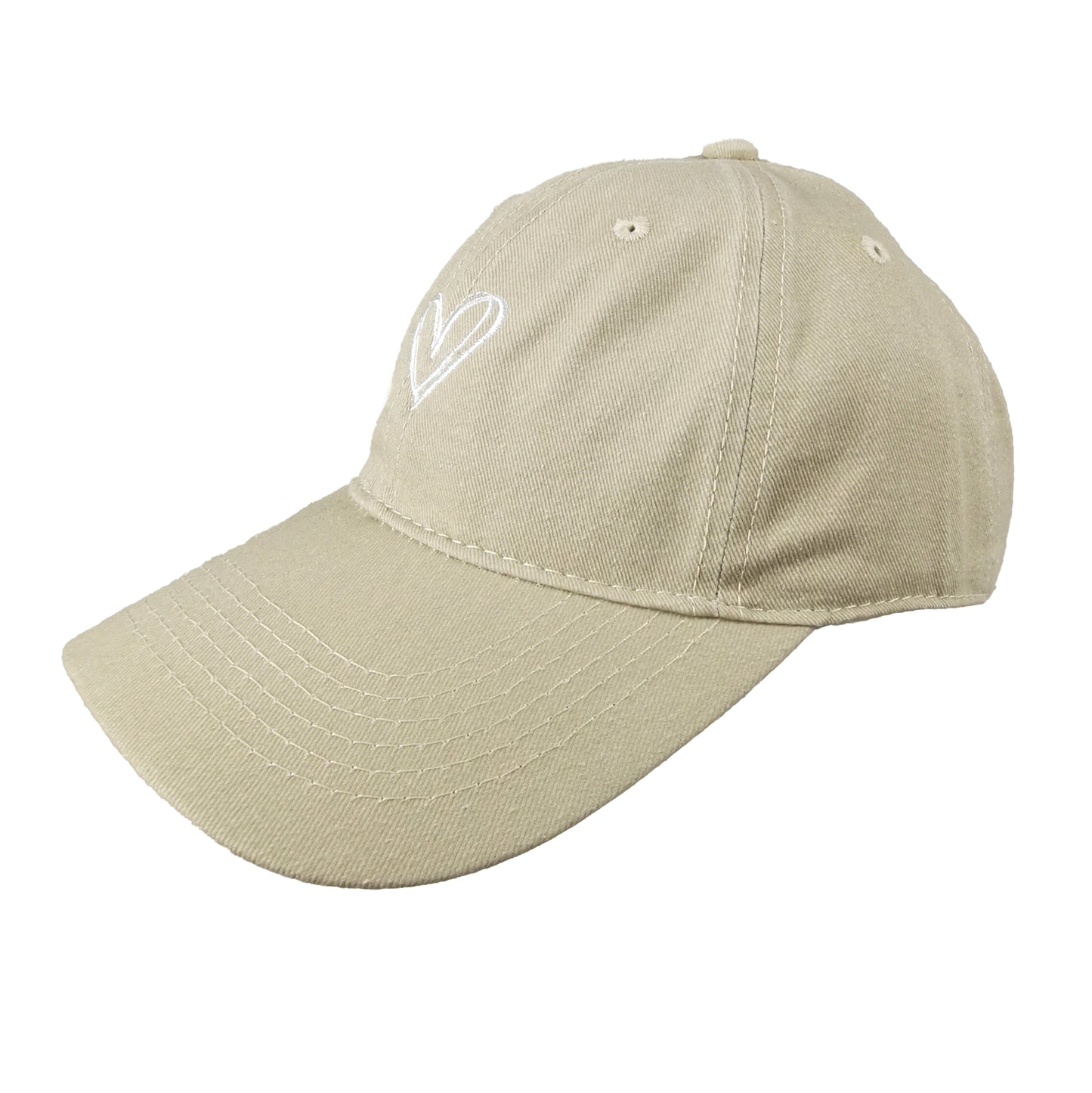 Women's Heart Embroidered Baseball Cap Low Bun Soft Cotton Trucker Hat