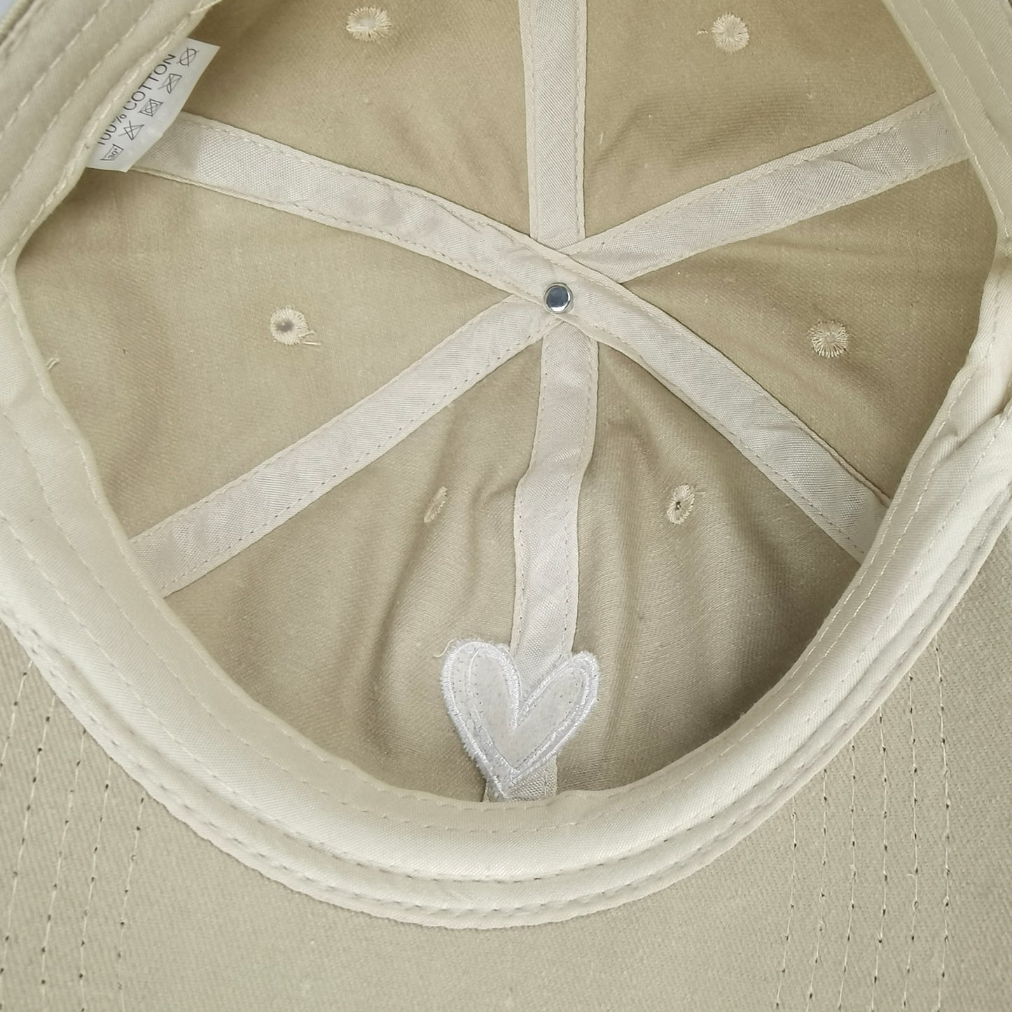 Women's Heart Embroidered Baseball Cap Low Bun Soft Cotton Trucker Hat