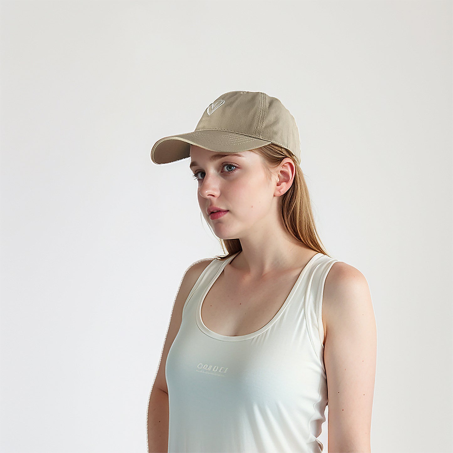 Women's Heart Embroidered Baseball Cap Low Bun Soft Cotton Trucker Hat