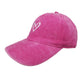 Women's Heart Embroidered Baseball Cap Low Bun Soft Cotton Trucker Hat