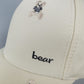 Women's Bear Embroidered Baseball Cap Low Bun Large Head Circumference Soft Cotton Trucker Hat