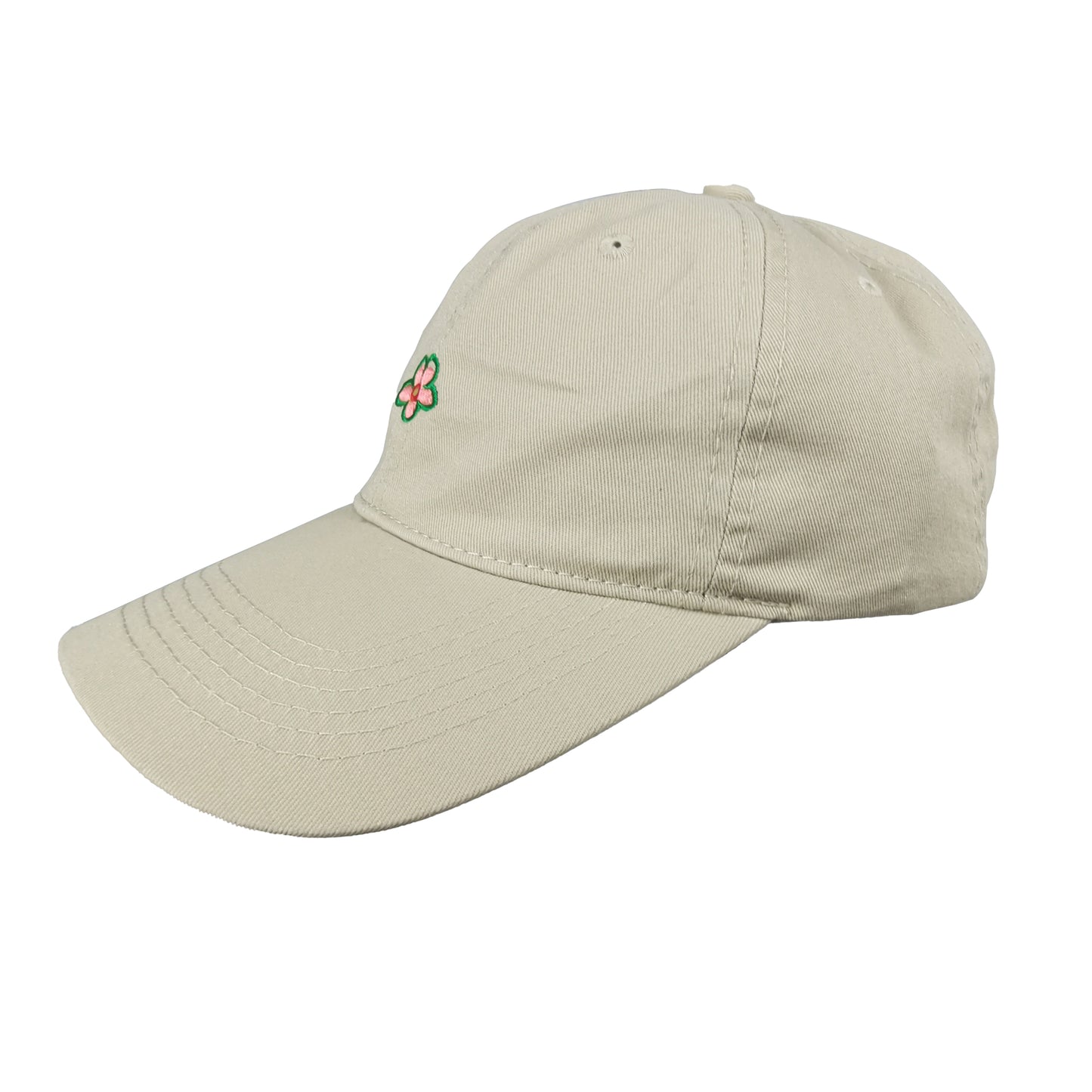 Women's Flower Embroidered Baseball Cap Low Bun Soft Cotton Trucker Hat