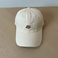 Women's Flower Embroidered Baseball Cap Low Bun Soft Cotton Trucker Hat