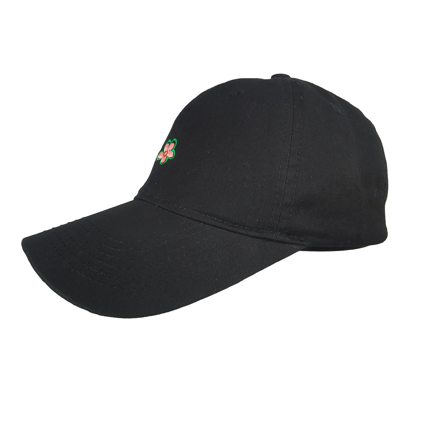 Women's Flower Embroidered Baseball Cap Low Bun Soft Cotton Trucker Hat