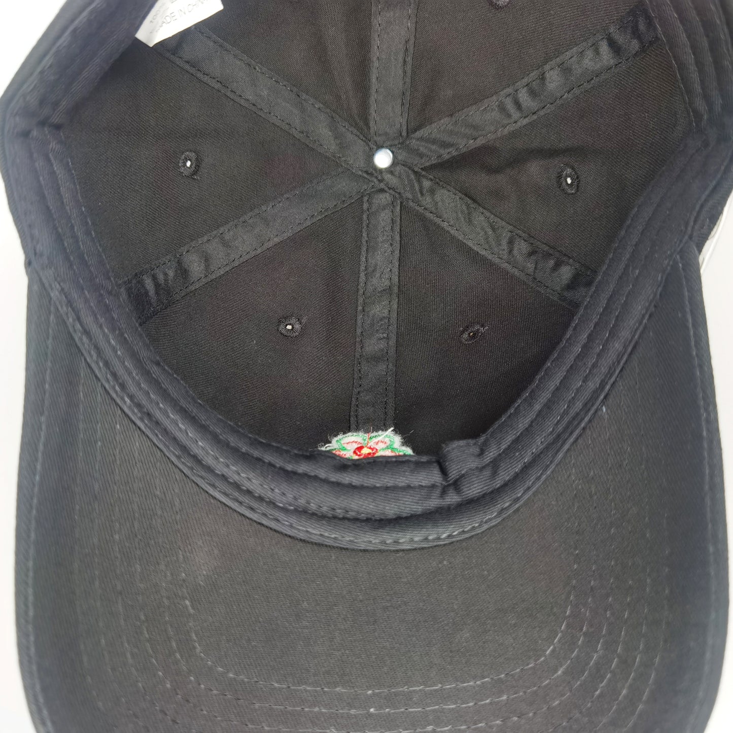 Women's Flower Embroidered Baseball Cap Low Bun Soft Cotton Trucker Hat