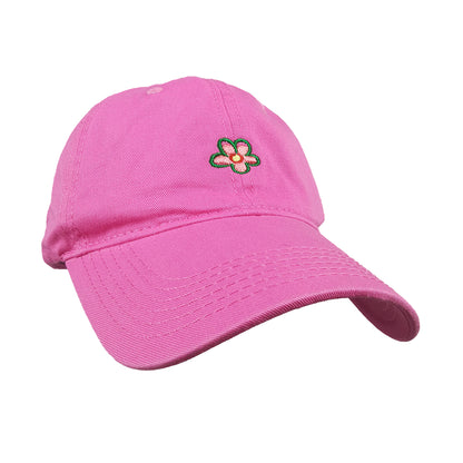 Women's Flower Embroidered Baseball Cap Low Bun Soft Cotton Trucker Hat