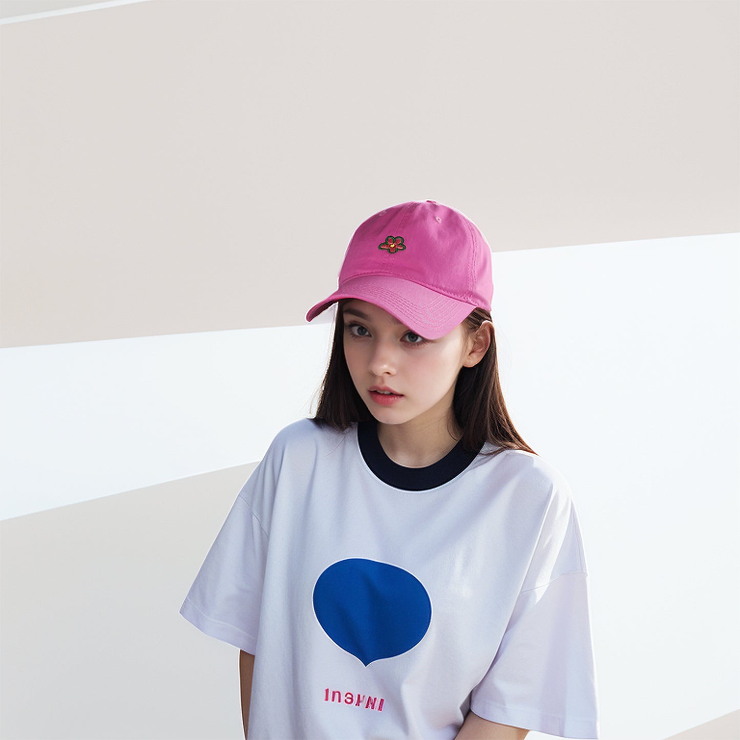 Women's Flower Embroidered Baseball Cap Low Bun Soft Cotton Trucker Hat