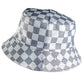 Women's Bucket Hats Reversible Checkered Pattern Fisherman Cap