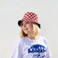 Women's Bucket Hats Reversible Checkered Pattern Fisherman Cap