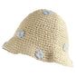 Women's Bucket Hats Flower Crochet Pattern Papyrus Fisherman Cap