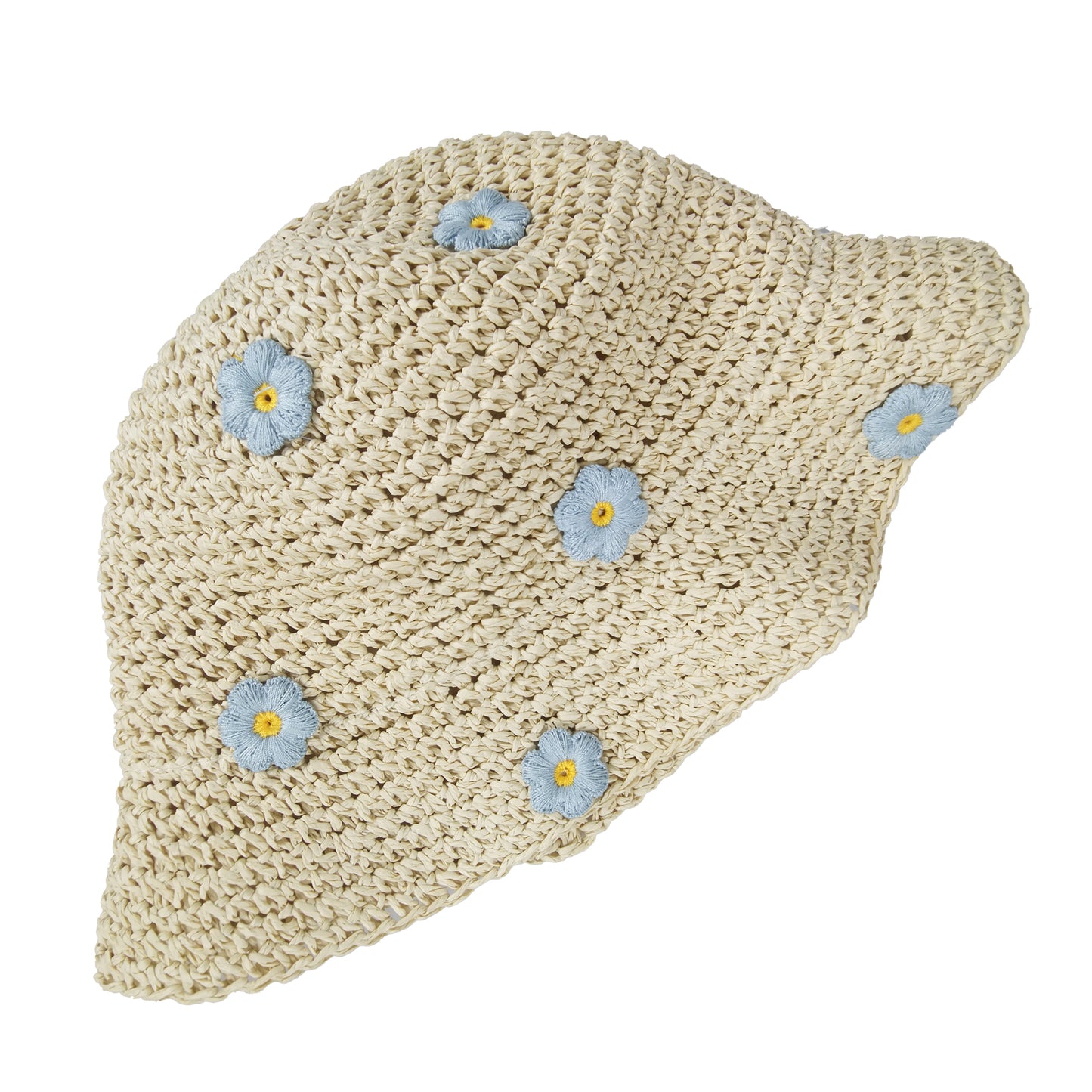 Women's Bucket Hats Flower Crochet Pattern Papyrus Fisherman Cap